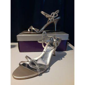 Lasonia Women's Heal Dress Shoes Silver7.5